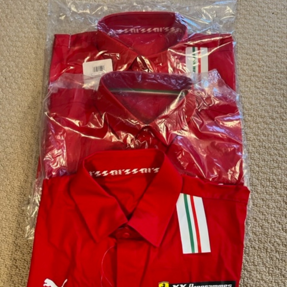 SOLD-$25 each or 3 for $60: Ferrari (by Puma) Men's XL, Long sleeve shirts, NWT